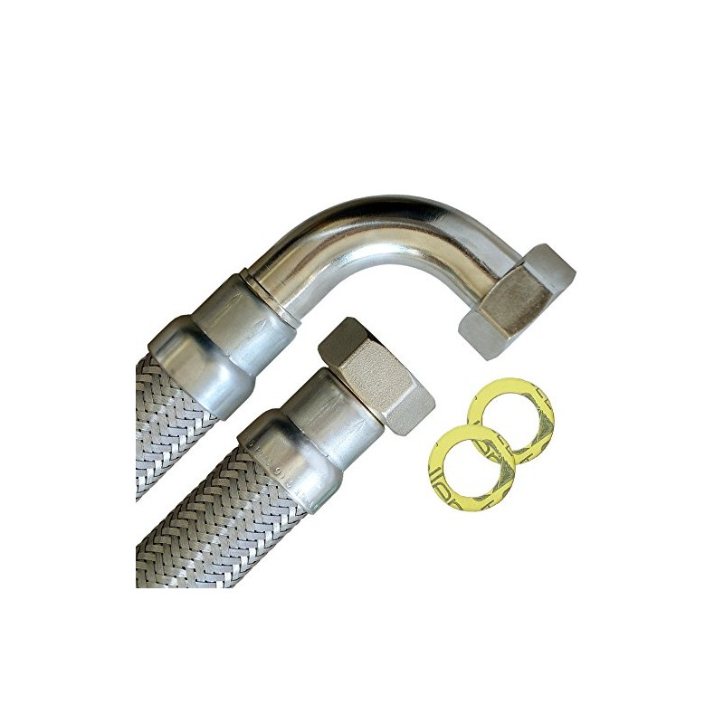 Flexible hose 1 inch nut x 1 inch nut with