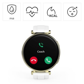 Hama Smartwatch (AMOLED Colour Display 1.32 Inches, Phone Function, Waterproof, WhatsApp, Emails, Voice Assistant, Sleep Tracker, 110 Sports Modes, Pedometer, Heart Rate Monitor, Calories, Cycle