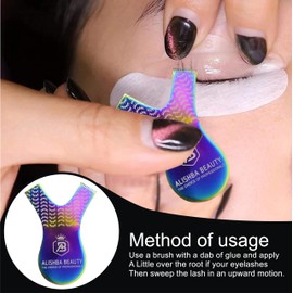 LUMESS ALISHBA BEAUTY STAINLESS STEEL EASY LIFT Y-COMB SHAPE LASH LIFT BRUSH LASH LIFT PERM TOOL, TINT TOOL, EYELASH LIFT & MAKEUP BEAUTY TOOL FOR LASH GRAFTING YCOMB TOOL (RAINBOW)