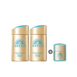 Anessa Perfect UV Sunscreen Skin Care Milk NA 60ml 2 units + 12ml / 아넷사 퍼펙트 UV선스크린 스킨케어 밀크 NA 60ml 2개 + 12ml
