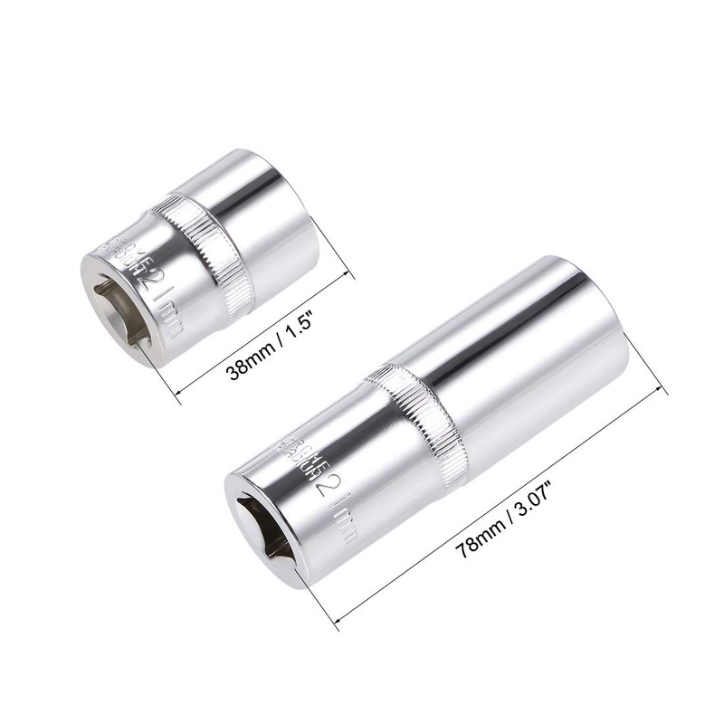 sourcing map 1/2-Inch Drive by 21mm Deep and Shallow Socket