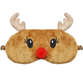 Christmas Reindeer Sleeping Mask, 3D Cute Soft Plush Sleeping Mask, Cartoon Eye Mask, Funny, Kids Sleeping Mask, Reindeer Sleeping Mask, Christmas for Night Nap Travel, Children, Girls, Women (B)