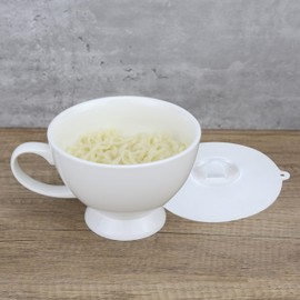 EIKS Oversized Ceramic Soup Bowls Mugs with Handles and Lid for Serving Coffee Breakfast Cereal Noodle Salad Fruit, Capacity 750ml/25oz