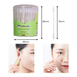200Pcs Cotton Swabs Double Tipped Cotton Buds Spiral Head Multipurpose Safe Highly Absorbent Hygienic Cleaning Sterile Sticks