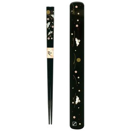Ryu Mei 058016 Rabbit Japanese Chopstick Box and Set, Black