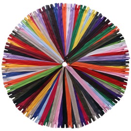 YAKA 60 Pack of 7 Inches Mix Nylon Coil Zippers Bulk - Supplies Zippers for Tailor Sewing Crafts (20 Color)