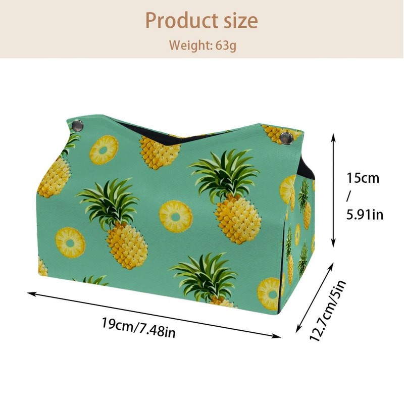 2 Pack Tissue Box Cover Holder, Red Bicycle Rectangle Leather