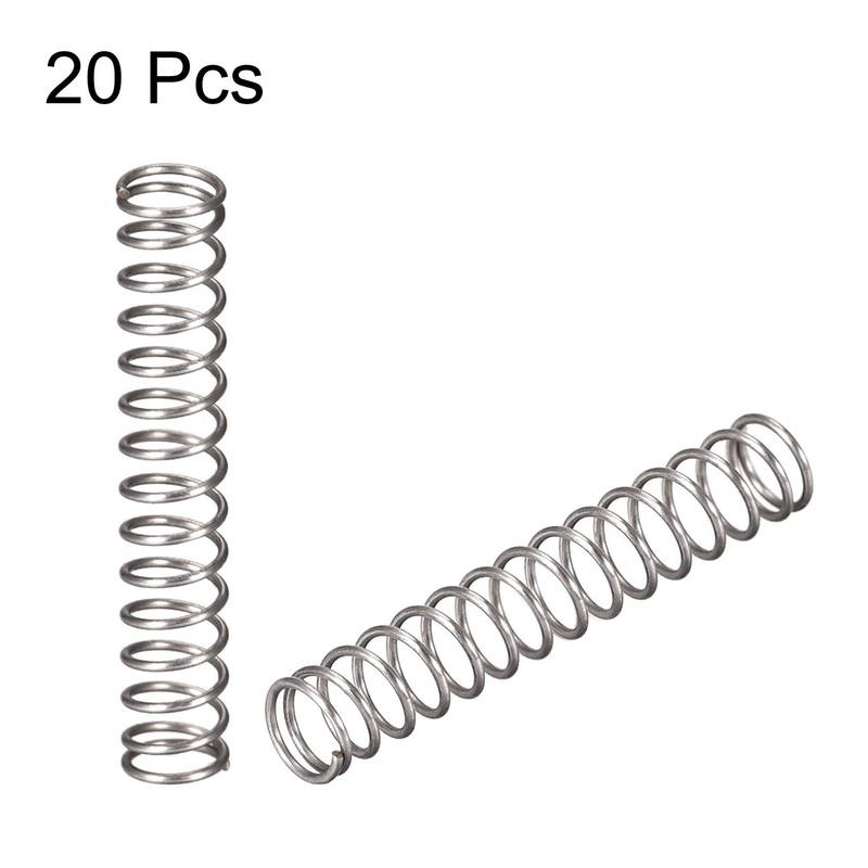 sourcing map Compressed Spring,4mmx0.4mmx25mm Free Length,7.1N Load Capacity,Gray,20pcs