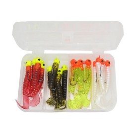 16 Pieces Fishing Lures Set, Lifelike Soft Bait with Hooks, Ideal for Bass, Trout & Salmon Fishing – 16 Pieces Fishing Tackle for Freshwater & Saltwater