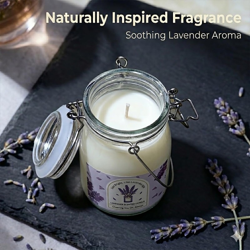 Lavender Scent Candle | 13 Oz Natural Soy Wax, Pure