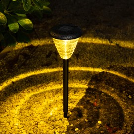 Menae Moon Bright Solar Pathway Lights 4 Pack, Color Changing+Warm White LED Path Lights Decor for Garden Yard, Glass Stainless Steel Landscape Lights for Lawn Patio Pathway