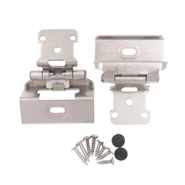 DecoBasics 1/2" Overlay Full Wrap Cabinet Hinges for Kitchen (10 Pair /20 Pcs) -Satin Brushed Nickel Full Wrap Around Self Closing Cabinet Hinges