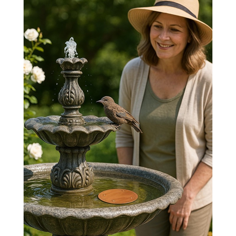 JWShang Bird Bath Copper Disk, Four-Point Support 99.99% Pure Copper