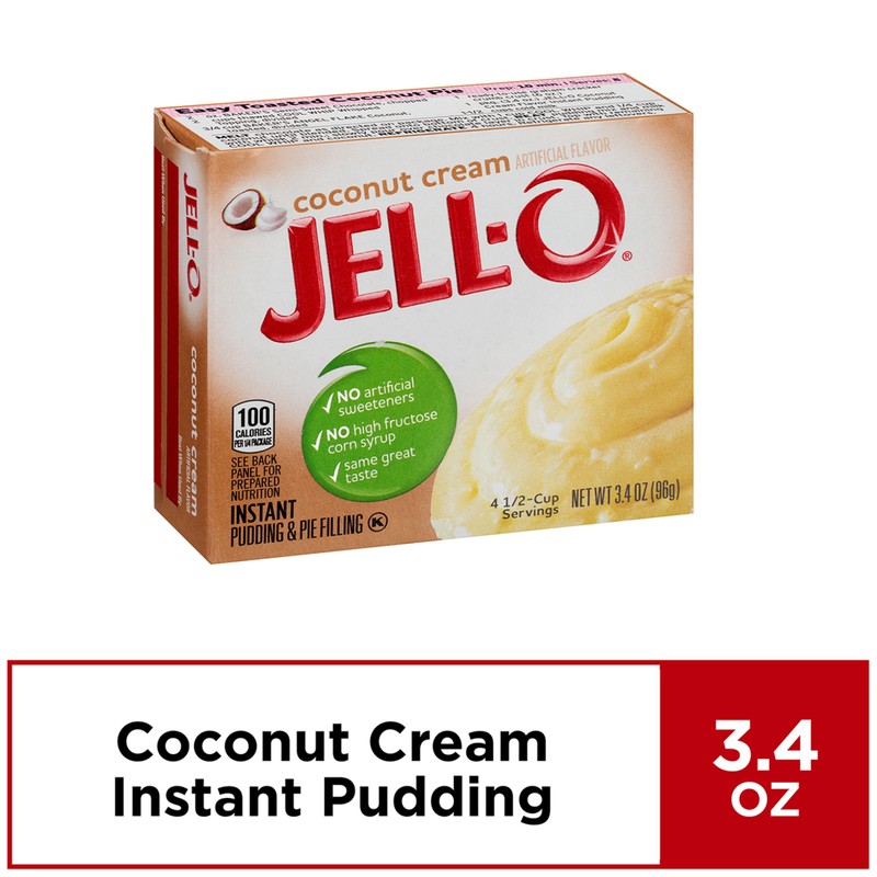 Jell-O Instant Pudding & Pie Filling, Coconut Cream, 3.4 Ounce