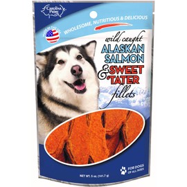 Carolina Prime Pet 45111 Salmon And Sweet Tater Fillets Treat For Dogs, 5 oz pouch