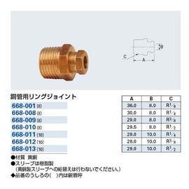 Kakudai 668-010 Ring Joint for Copper Pipe