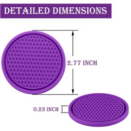 SINGARO Car Cup Coaster, 4PCS Universal Non-Slip Cup Holders Embedded in Ornaments Coaster, Car Interior Accessories, Purple