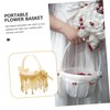 Zerodeko Flower Girl Rattan Basket Chic Wedding Basket for Flower