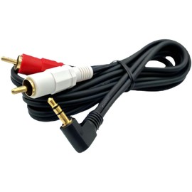 3.5mm Stereo Mini Plug to RCA Pin Plug Audio Converter Cable, Red and White 2 Split, 1.5m, Black C2PS15A