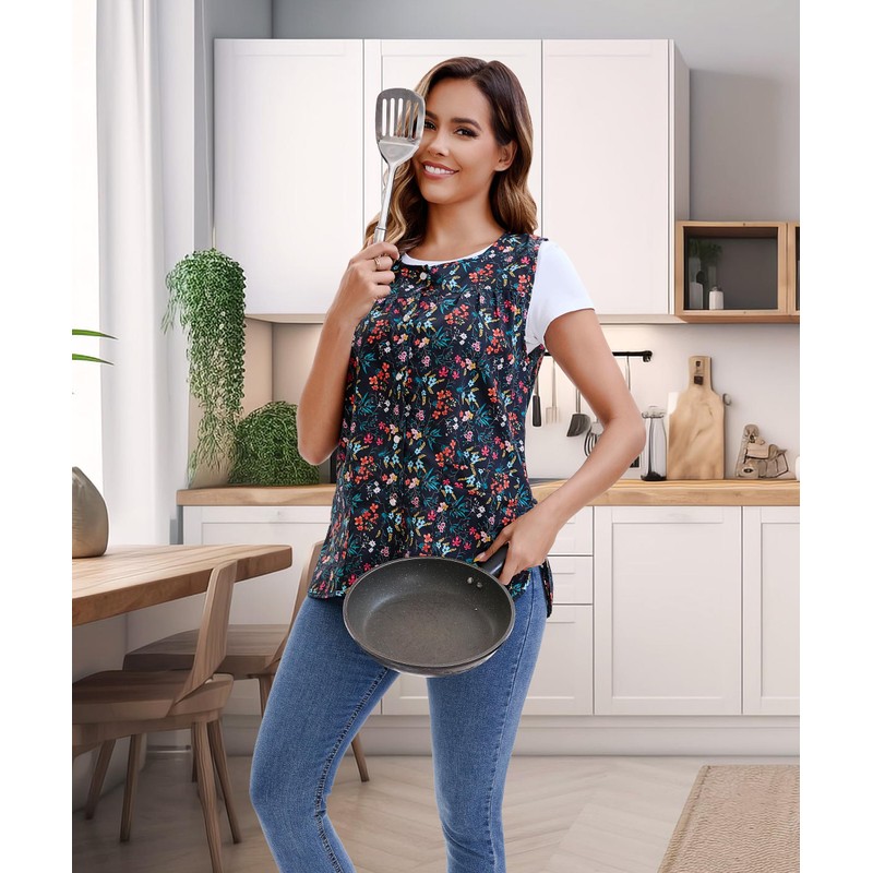 Nanxson Women Cobbler Apron Cotton Smock with 2 Patch Pockets,