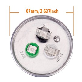 HUAREW 35/3 uF 35+3 MFD ±6% 370V/440V CBB65B AC Capacitor Dual Run Round Capacitor Replacement 35 3 uF MFD 370 440 Volt VAC for AC Unit Fan Motor Start or Heat Pump or Condenser Straight Cool