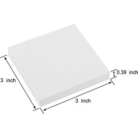 6 blocs de notas adhesivas blancas de 7,6 x 7,6 cm, 100 hojas/bloc de notas autoadhesivas, 600 hojas, paquete individual total (blanco)