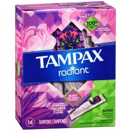 Tampax Radiant Tampons Super Absorbency Unscented 14 EA