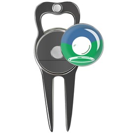 DYDESI 5-in-1 Golf Divot Tool with Funny Magnetic Ball Marker & Bottle Opener,Green Divit Fixer Golf Club Cleaner,Black