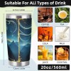 20oz Insulated Mug, Stainless Steel, Double Silver Side, Stampedcapacity: 20