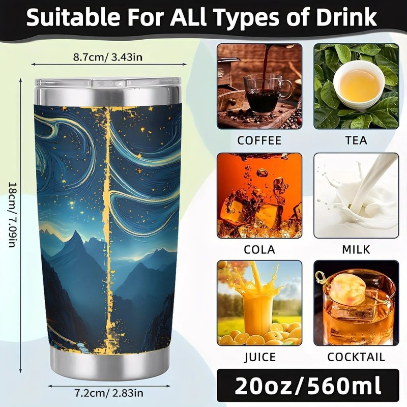 20oz Insulated Mug, Stainless Steel, Double Silver Side, Stampedcapacity: 20