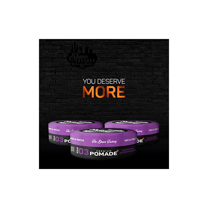 the shave factory Premium Pomade 150ml 03 Fauxhawk Extravaganza with
