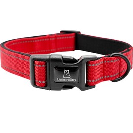 Lionheart glory Dog Collar Reflective Dog Collars Female Male Pet Collar Red Collar Dog Christmas Dog Collar Adjustable Durable Soft Classic Collar for Medium Dogs Pet Gift