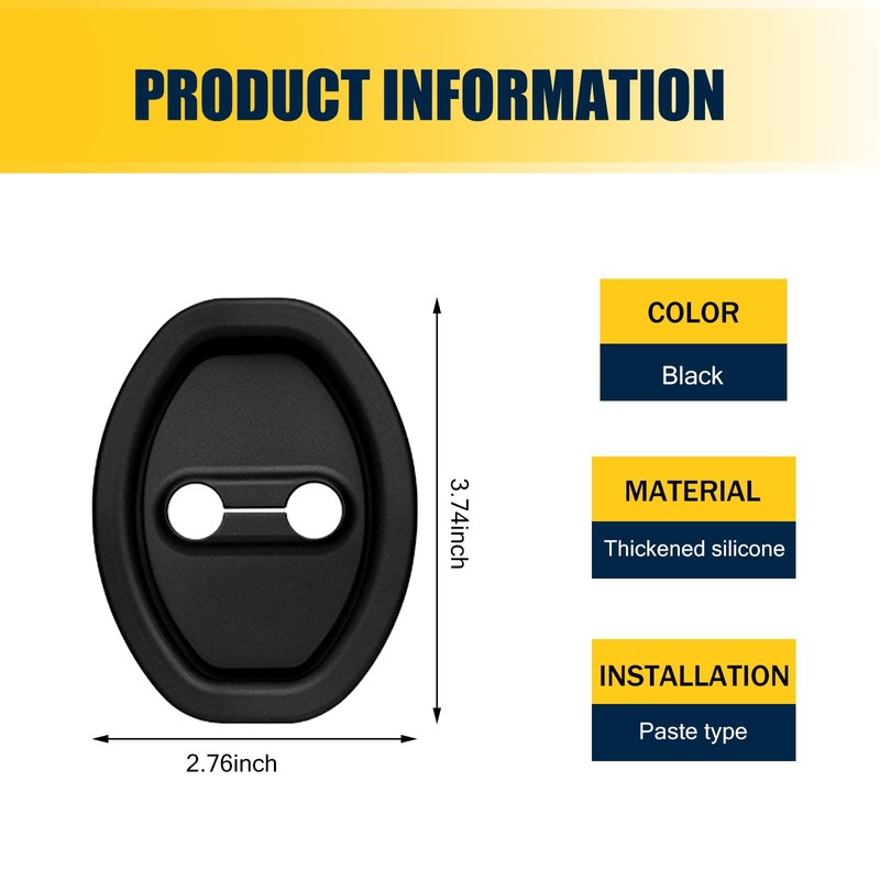 Door Lock Strike Protector, Silicone Silent Shock Absorption Lock Accessories,