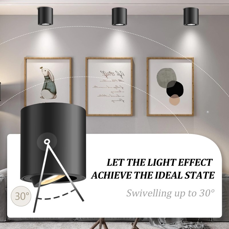 GeyouLux Surface-Mounted Spotlight GU10 Diameter 80 x 84 mm Ceiling