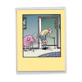 NobleWorks - Big Funny Birthday Greeting Card 8.5 x 11 Inch with Envelope (1 Pack) Large Jumbo Bday Balls Chart J9742