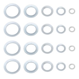 EMSea 100pcs Serrated Lock Washers M4 M6 M8 M10 M12 Serrated Carbon Steel Galvanized Locking Washers for Automobiles Motorcycles (20pcs for Each Size)