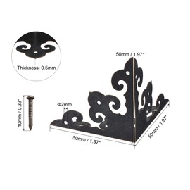 sourcing map 50x50x50mm Metal Box Corner Protectors Edge Guard Iron Bronze Tone 10pcs