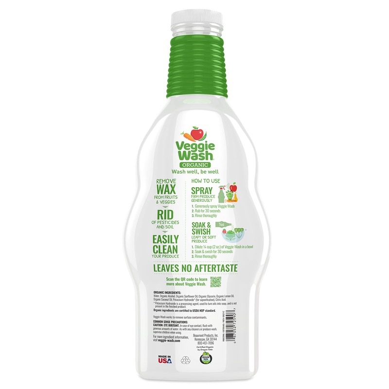 Veggie Wash Organic Fruit & Vegetable Wash, Certified Organic Produce