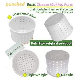 3 moldes de queso pequeño para hacer queso de 1/3 cuartos de galón – moldes de queso suave – suministros de fabricación de queso casero – molde de forma de queso crema – moldes para queso fresco