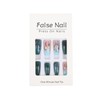 Square Press on Nails Medium Coffin Fake Nails with Designs