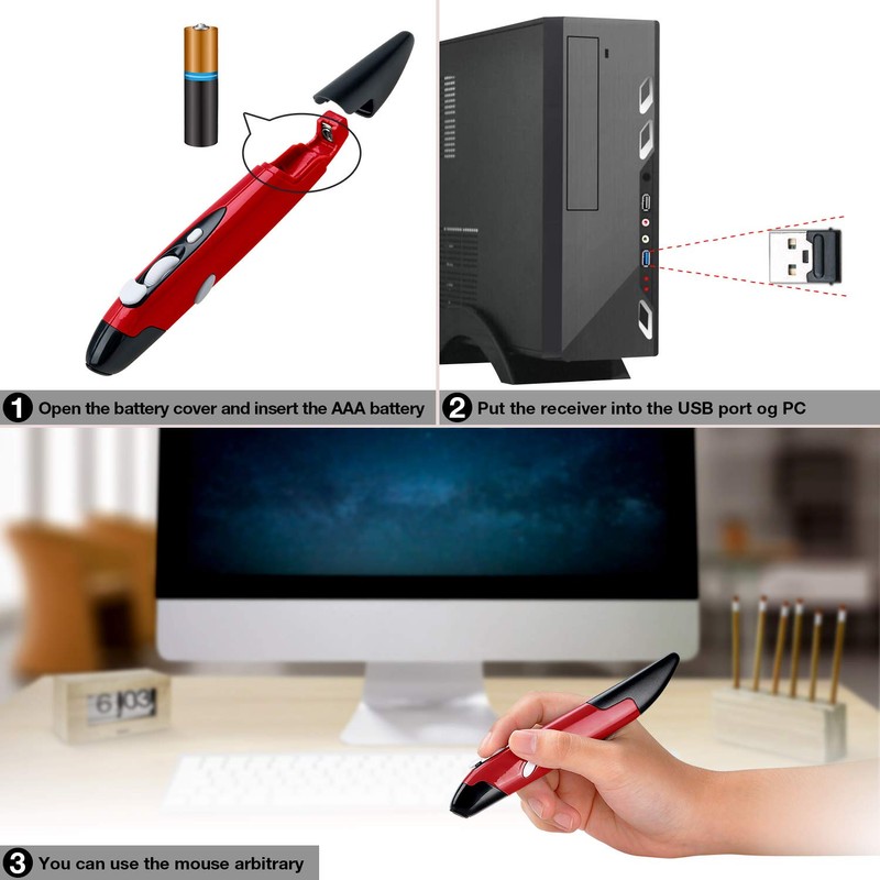 Wireless Pocket Pen Mouse/Songway 2.4GHz USB Optical Portable Mouse Mice/Adjustable