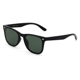 Feisedy B1141 Sunglasses, Unisex, Large, Frame, Popular, UV Protection, Fishing, Driving, Sports, Fashion, Classic, Unisex, black frame green lens