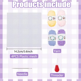 FREEBLOSS 8 Set DIY Plastic Canvas Bookmarks 8 Plastic Cross Stitch Sheets Plastic Sheets for Crafts Bookmark Making Kit for Women Friends Gift