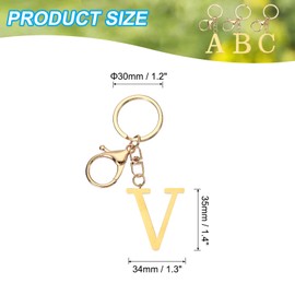 PATIKIL Letter Key Ring A-Z, Initial Letter Key Ring for Women, Letter Key Pendant for Bags, Backpack, Car, Metal Keyring Letter, V
