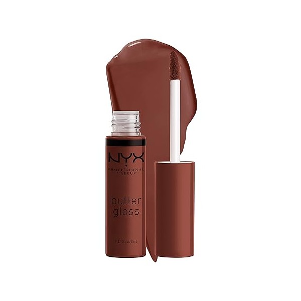 NYX PROFESSIONAL MAKEUP Butter Gloss, Brownie Drip (Deep Brown) –