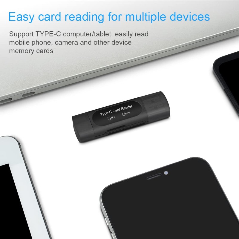 SD Card Reader, Seminer 4-in-1USB C/USB 2.0 Dual Slot OTG