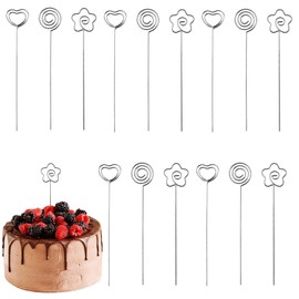 60 Metal Photo Holders, Metal Wires Memo Clip, Photo Holder with Clips, Photo Holder Heart, Round and Flower-shaped Photo Holder, Note Card Holder, Table Number Clip, Flower Card Holder, for Party