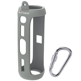 LTGEM Silicone Carrying Travel Case Compatible with JBL FLIP 7/5 Waterproof Portable Speaker with Extra Carabiner - Gray