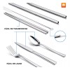 Maíz Kit Cubiertos Palillos Popotes Cepillo Acero Inox Portatil