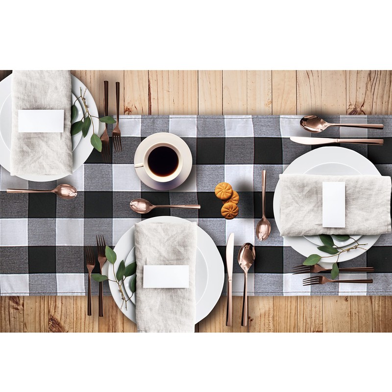 JOYIN 14 × 108” Christmas Table Runner, Buffalo Check Collection